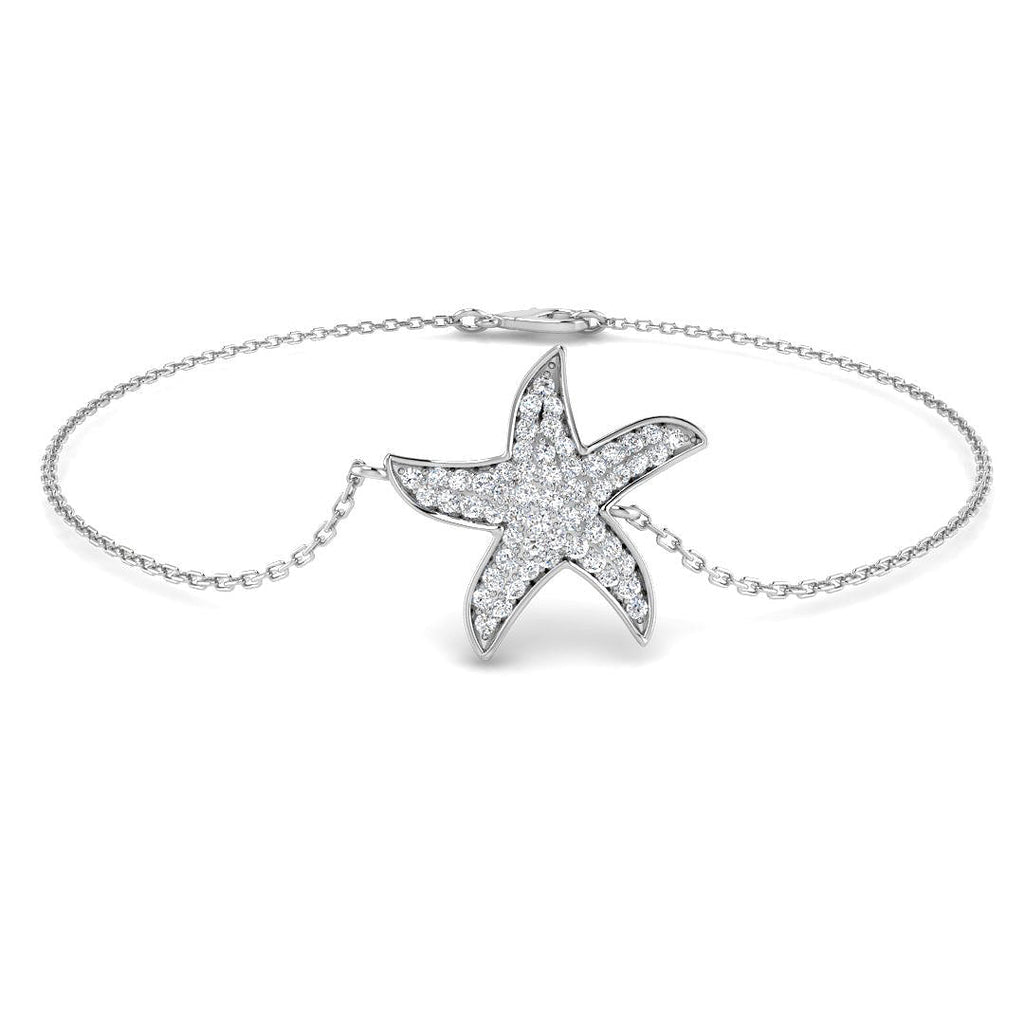10 Best Diamond Bracelets And Bangles 3 Starfish Diamond Bracelet 025Ct Gsi Quality In 18K White Gold