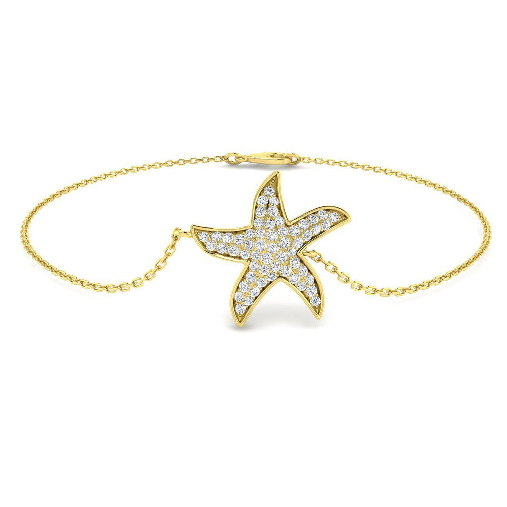 Starfish Diamond Bracelet 0.25ct G/SI Quality in 18k Yellow Gold - All Diamond