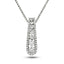 Stunning Diamond Drop Pendant Necklace 0.60ct G/SI in 18k White Gold - All Diamond