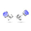 Tanzanite Solitaire Earrings 0.90ct in 9k White Gold 5.0mm