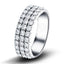 Three Row Diamond Half Eternity Ring 1.30ct in Platinum 6.5mm