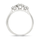 Three Stone Oval Diamond Cluster Engagement Ring 0.55ct G/SI 18k Platinum - All Diamond