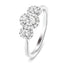 Three Stone Oval Diamond Cluster Engagement Ring 0.55ct G/SI In Platinum