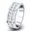 Two-Row Channel Half Eternity Diamond Ring 0.50ct 18k White Gold 5.0mm - All Diamond