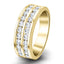 Two-Row Channel Half Eternity Diamond Ring 0.50ct 18k Yellow Gold 5.0mm