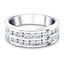 Two-Row Channel Half Eternity Diamond Ring 0.50ct in Platinum 5.0mm - All Diamond