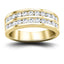 Two-Row Channel Half Eternity Diamond Ring 0.75ct 18k Yellow Gold 6.4mm - All Diamond