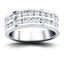 Two-Row Channel Half Eternity Diamond Ring 1.00ct 18k White Gold 6.7mm - All Diamond