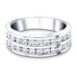 Two-Row Channel Half Eternity Diamond Ring 1.00ct in Platinum 6.7mm - All Diamond