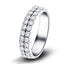 Two Row Diamond Half Eternity Ring 0.85ct 18k White Gold 4.3mm - All Diamond