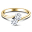 Two Stone Diamond Ring 0.45ct G/SI in 18k Yellow Gold - All Diamond