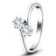 Two Stone Diamond Ring 0.60ct G/SI In 18k White Gold