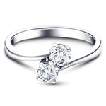 Two Stone Diamond Ring 1.40ct G/SI in 18k White Gold - All Diamond