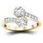 Two Stone Diamond Ring with Side Stones 0.60ct G/SI in 18k Yellow Gold - All Diamond