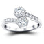 Two Stone Diamond Ring with Side Stones 0.75ct G/SI in 18k White Gold - All Diamond