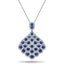 Vintage 2.60ct Blue Sapphire & 0.90ct Diamond Drop Necklace White Gold