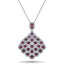 Vintage 2.60ct Ruby & 0.90ct Diamond Drop Necklace White Gold