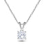 White Topaz Solitaire Necklace Pendant 0.60ct in 9k White Gold 5.0mm - All Diamond